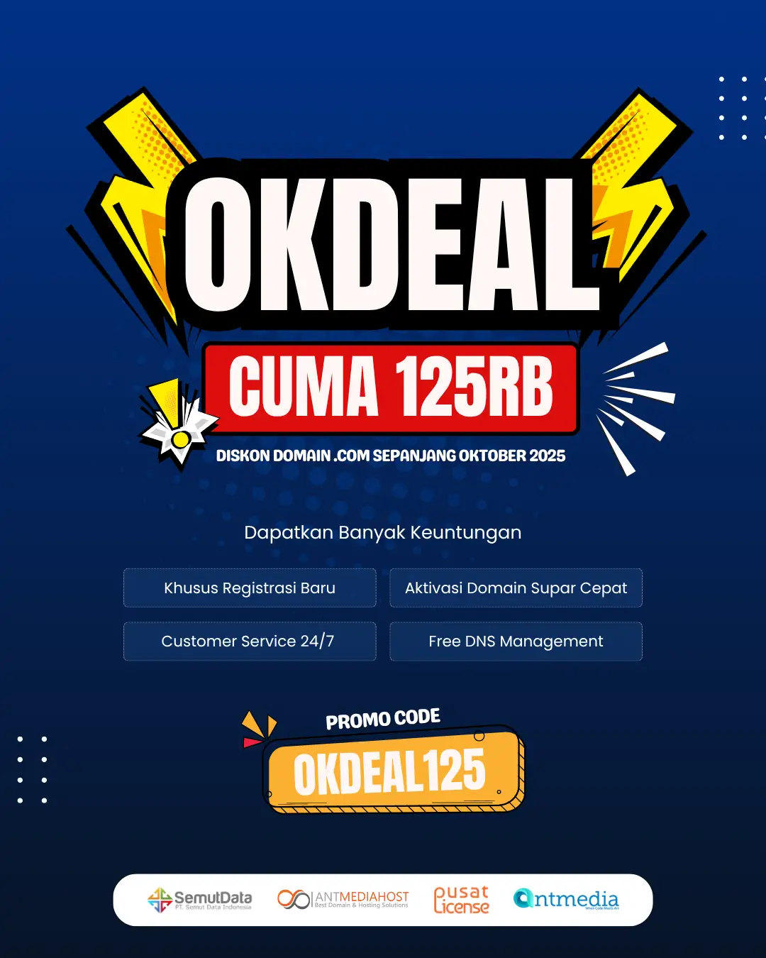 Promo Domain .COM Hanya Rp125.000