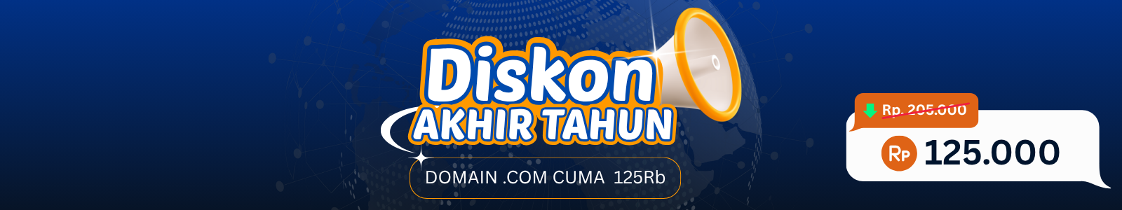 Promo Domain .COM Akhir Tahun — Cuma Rp 125.000