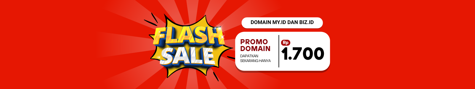 Flash Sale Domain .my.id dan .biz.id cuma Rp1.700