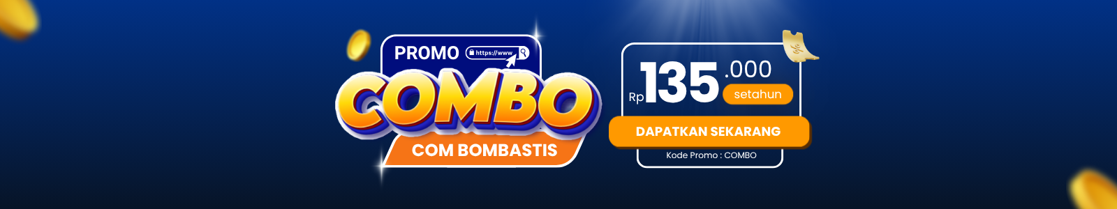 Promo COMBO: Registrasi Domain .COM Bombastis Hanya Rp130.000