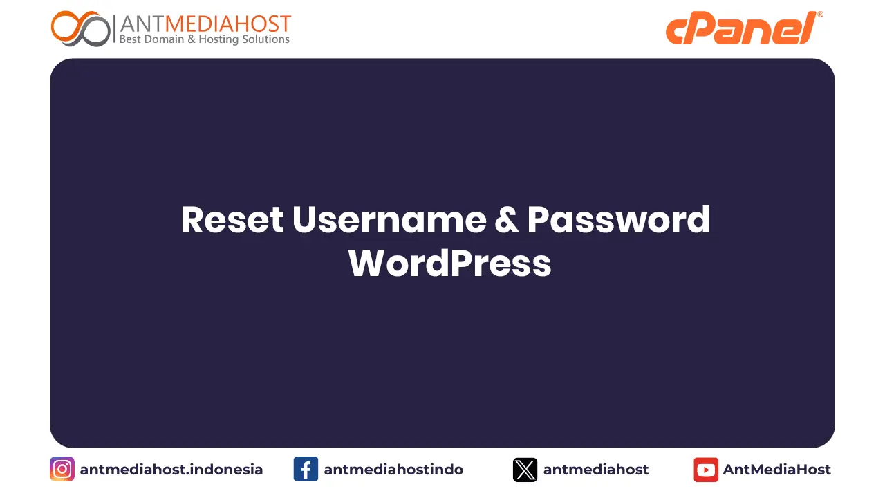 Reset Username & Password WordPress