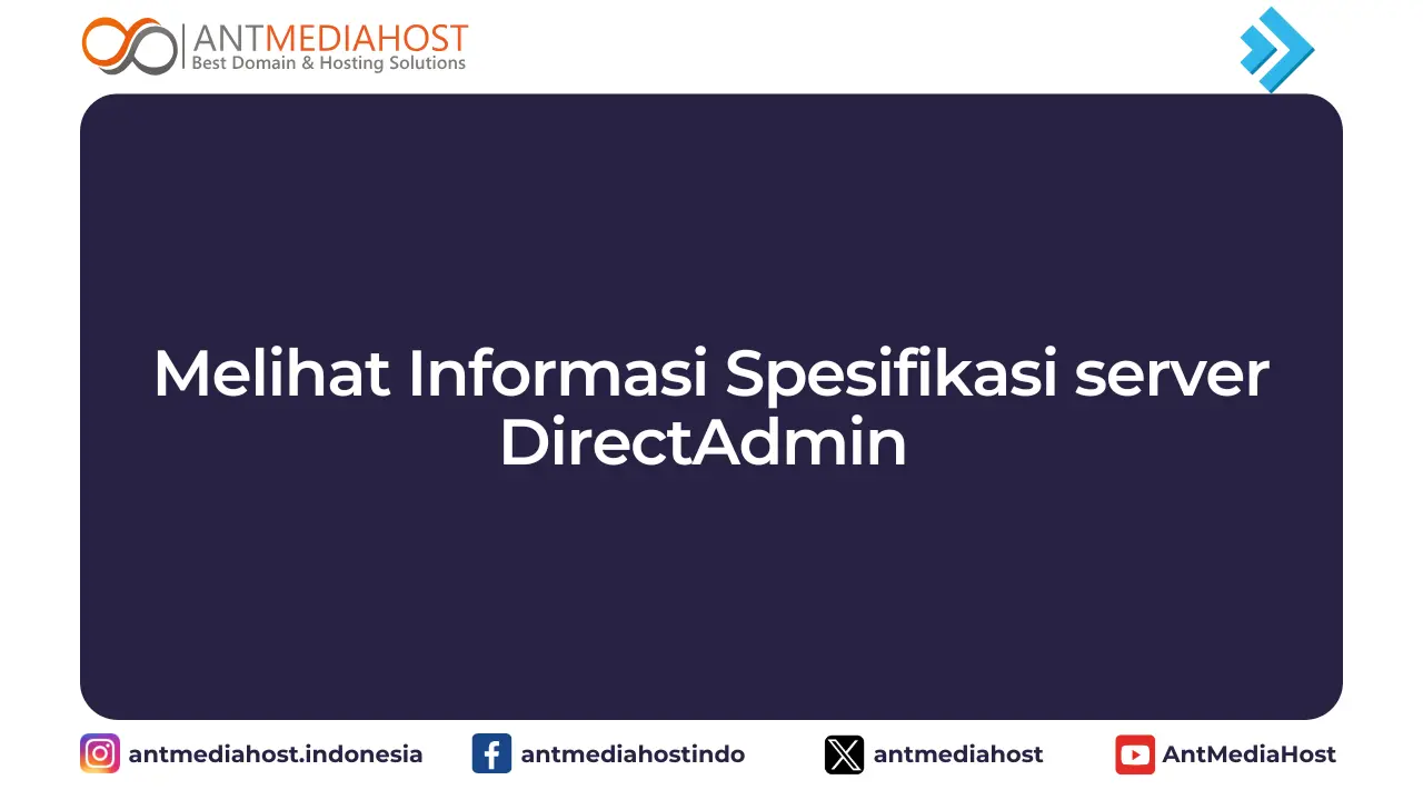 DirectAdmin - Melihat Informasi Spesifikasi server