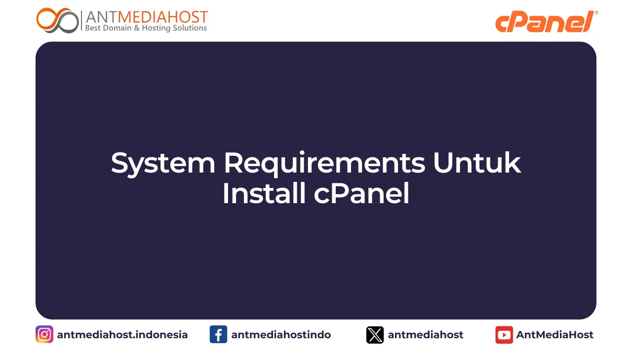 System Requirements Untuk Install cPanel