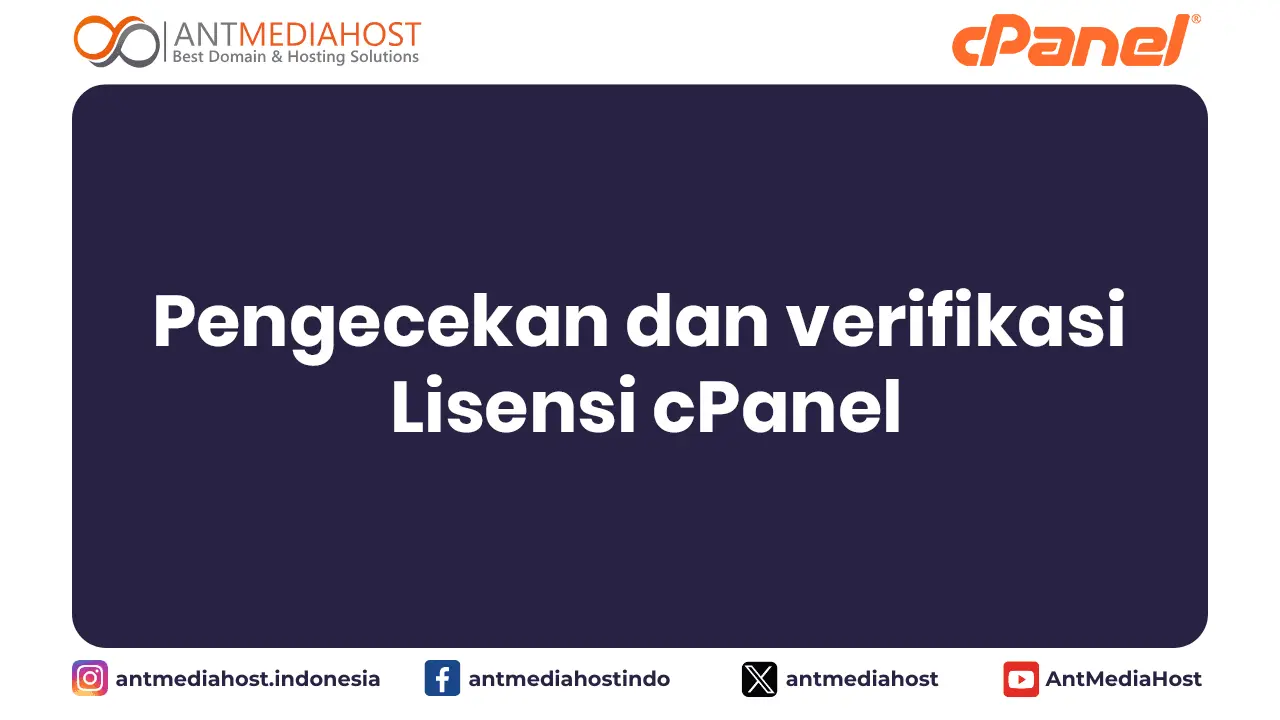 Pengecekan dan verifikasi lisensi cPanel