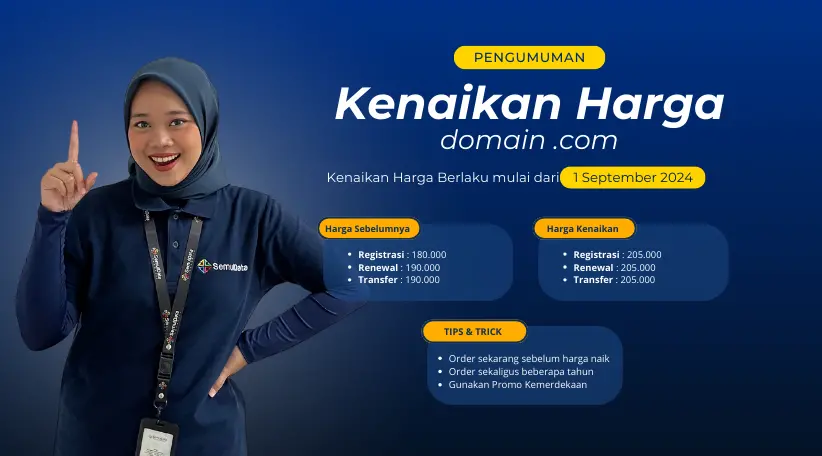 Informasi Kenaikan Harga Domain .COM per 1 September 2024
