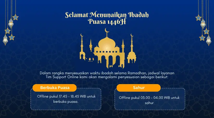 Jadwal Support Online selama Ramadhan 1446 H