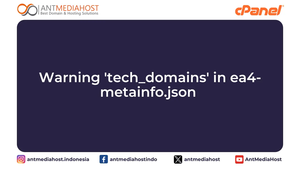 Warning tech_domain in EA4-metainfo.json