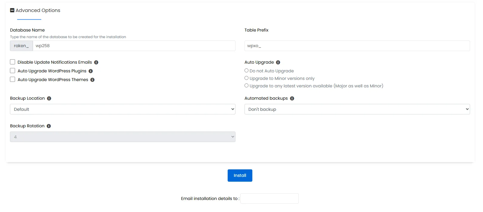 install wordpress