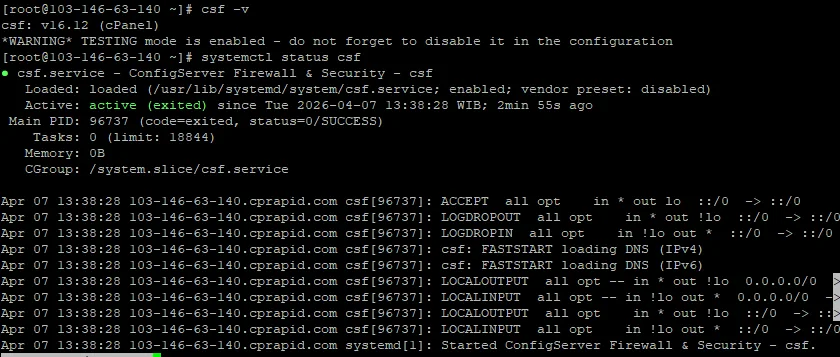 Cara Install ConfigServer Security & Firewall (CSF) terbaru di server ...