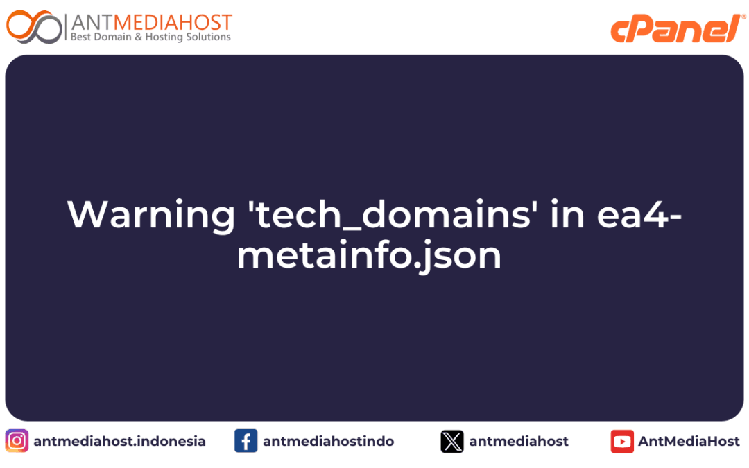 Warning tech_domain in EA4-metainfo.json